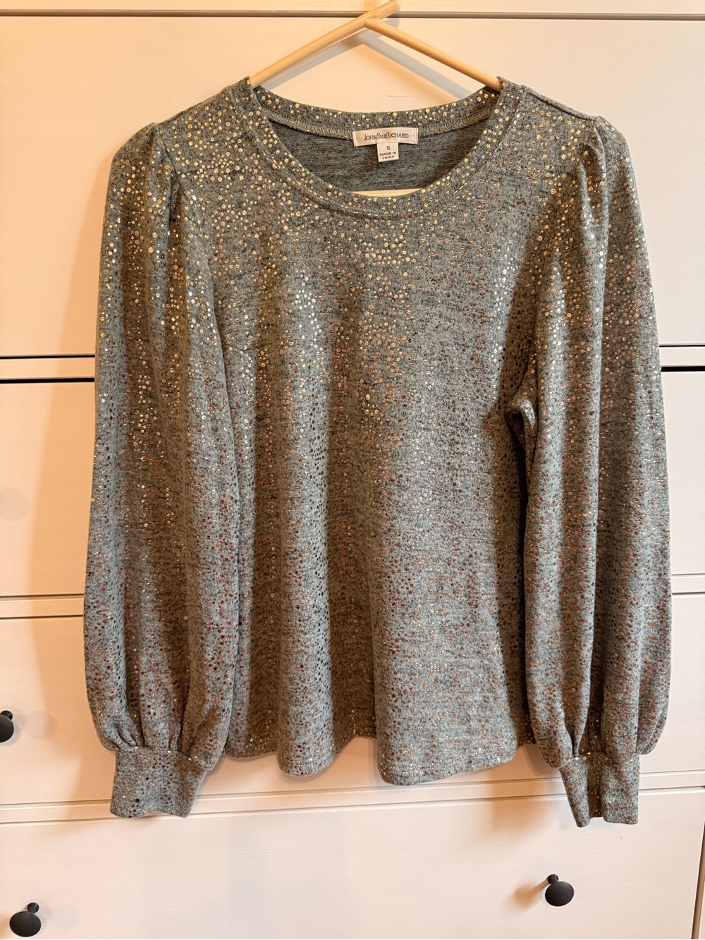 John Paul Richard Gold Polka Dot Blouse